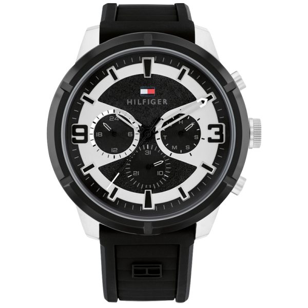 Tommy Hilfiger Men’s Quartz Black Silicone Strap Black Dial 50mm Watch 1792074