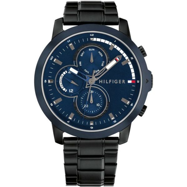 Tommy Hilfiger Men’s Quartz Black Stainless Steel Blue Dial 46mm Watch 1792049