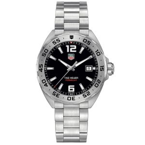 Tag Heuer Formula 1 Men’s Quartz Swiss Made Silver Stainless Steel Black Dial 41mm Watch WAZ1112.BA0875