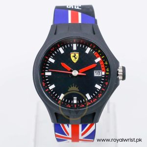 Ferrari Men’s Quartz Multi Silicone Strap Black Dial 43mm Watch 830150