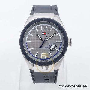 Tommy Hilfiger Men’s Quartz Grey Silicone Strap Grey Dial 43mm Watch 1790725