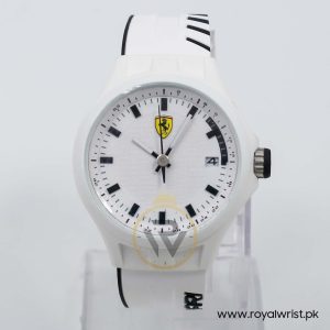 Ferrari Men’s Quartz White Silicone Strap White Dial 44mm Watch 830124Ferrari Men’s Quartz White Silicone Strap White Dial 44mm Watch 830124