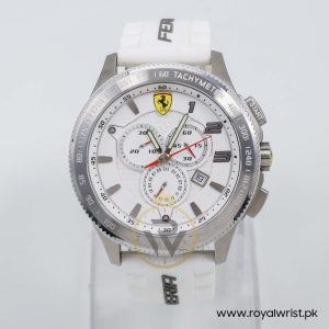 Ferrari Men’s Quartz White Silicone Strap White Dial 48mm Watch 830140/1