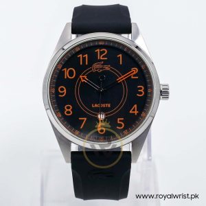 Lacoste Men’s Quartz Black Silicone Strap Black Dial 43mm Watch 2010634