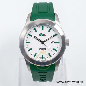 Lacoste Men’s Quartz Green Silicone Strap White Dial 42mm Watch 2010412