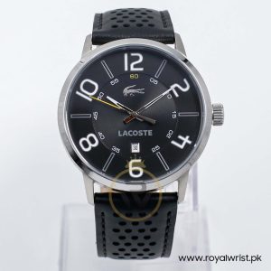 Lacoste Men’s Quartz Black Leather Strap Black Dial 44mm Watch 2010499/1