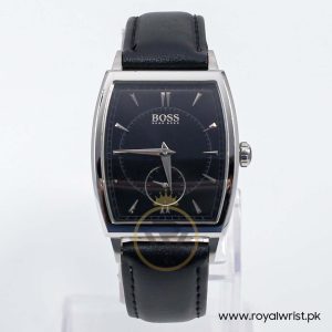 Hugo Boss Men’s Quartz Black Leather Strap Black Dial 34mm Watch 1512845/1