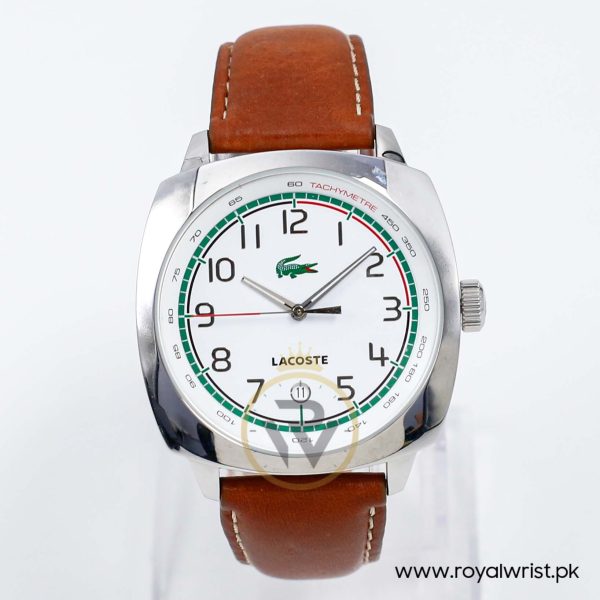 Lacoste Men’s Quartz Brown Leather Strap White Dial 42mm Watch 2010487