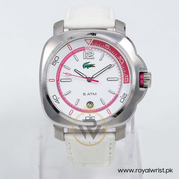 Lacoste Women’s Quartz White Leather Strap White Dial 42mm Watch LC293140156