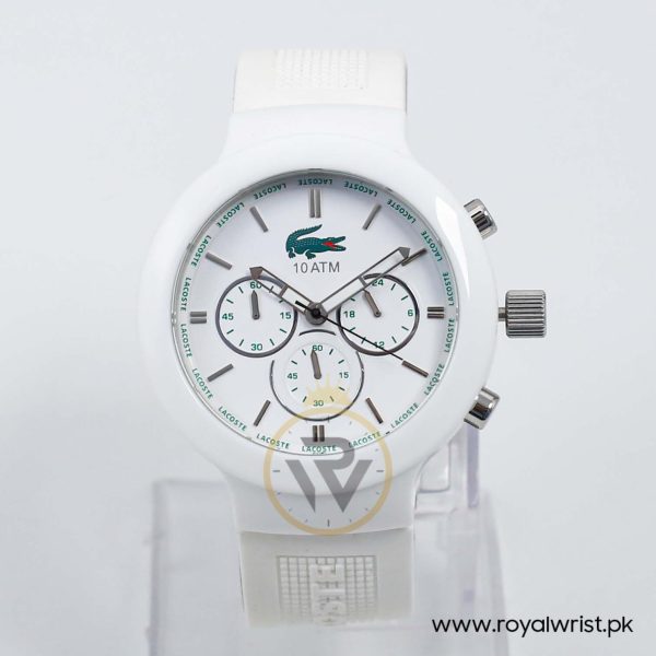 Lacoste Men’s Quartz White Silicone Strap White Dial 44mm Watch 609302480