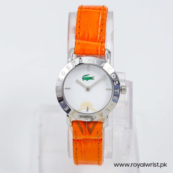 Lacoste Women’s Quartz Orange Leather Strap White Dial 27mm Watch 2000513