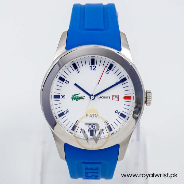 Lacoste Men’s Quartz Sky Blue Silicone Strap White Dial 42mm Watch 2010630