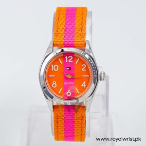 Tommy Hilfiger Women’s Quartz Orange & Pink Nylon Strap Orange & Pink Dial 30mm Watch 1781296