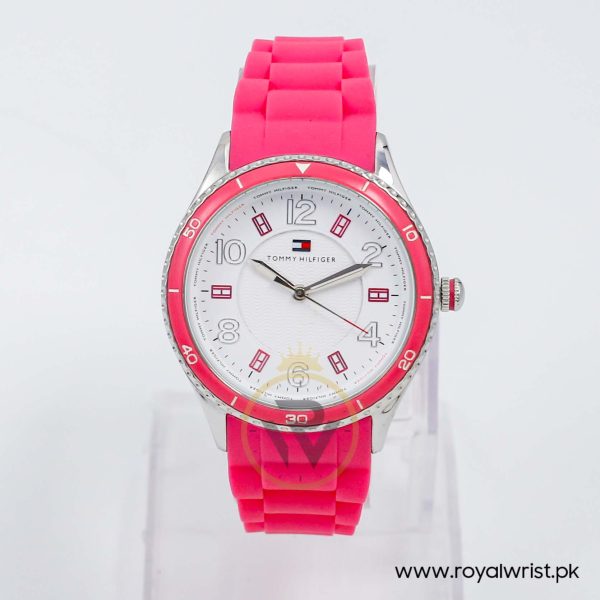 Tommy Hilfiger Women’s Quartz Pink Silicone Strap White Dial 38mm Watch 1781060