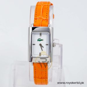 Lacoste Women’s Quartz Orange Leather Strap White Dial 21mm Watch 2000524