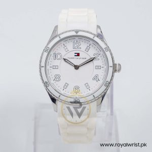 Tommy Hilfiger Women’s Quartz White Silicone Strap White Dial 38mm Watch 1781058