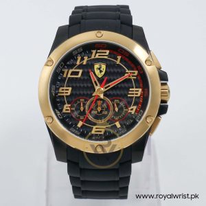 Ferrari Men’s Quartz Black Silicone Strap Black Dial 46mm Watch 830089