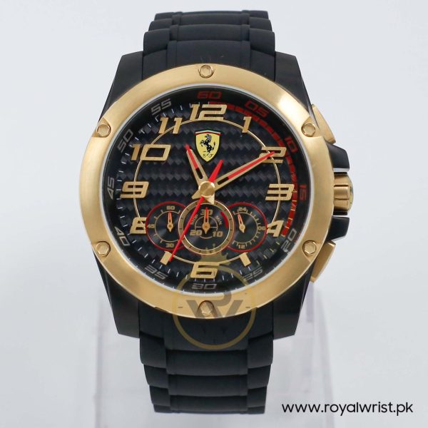 Ferrari Men’s Quartz Black Silicone Strap Black Dial 46mm Watch 830089