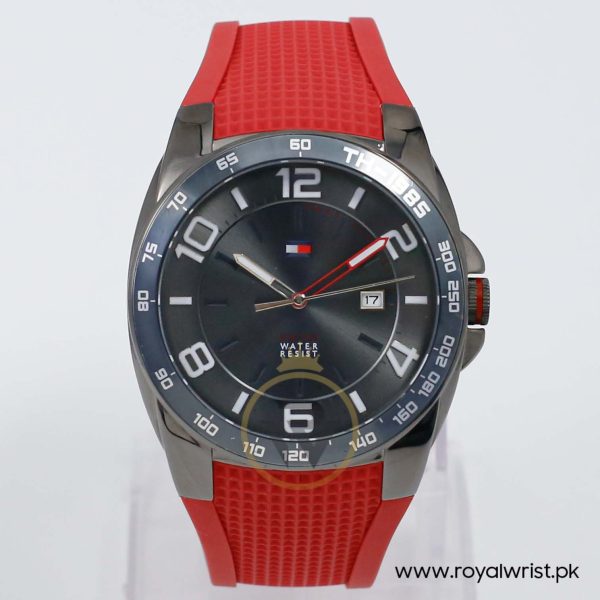 Tommy Hilfiger Men’s Quartz Red Silicone Strap Grey Dial 42mm Watch 1790886/2