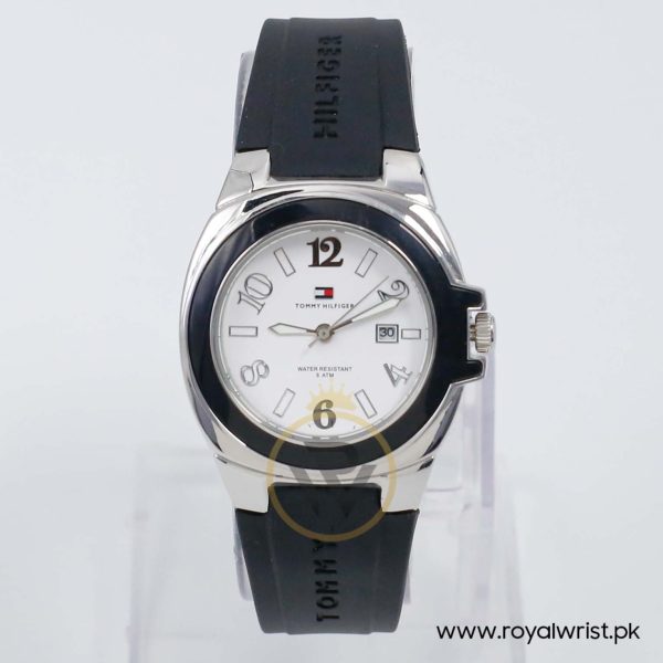 Tommy Hilfiger Women’s Quartz Black Silicone Strap White Dial 32mm Watch 1780917