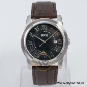 Hugo Boss Men’s Quartz Dark Brown Leather Strap Black Dial 40mm Watch HB1631142411