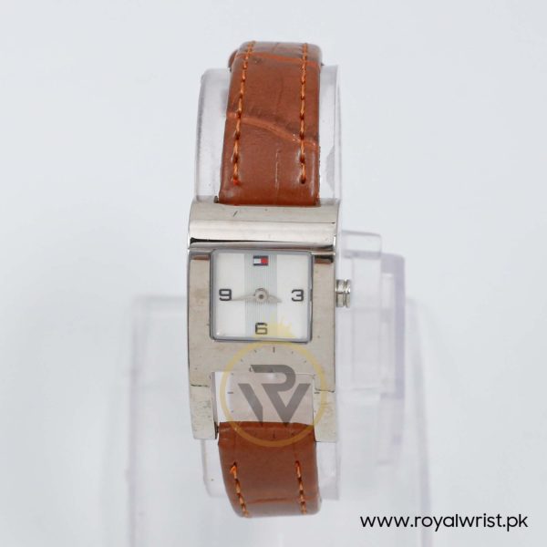 Tommy Hilfiger Women’s Quartz Brown Leather Strap Silver Dial 21mm Watch 1780162/1