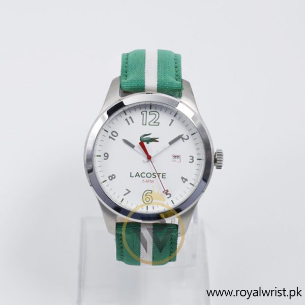 Lacoste Men’s Quartz Green & White Nylon Strap White Dial 44mm Watch 2010721