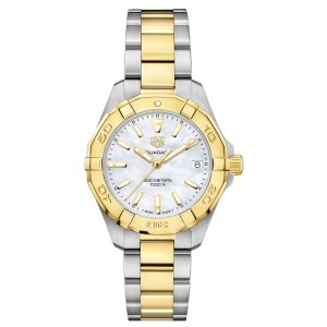 Tag Heuer Aquaracer Women’s Quartz Swiss Made Two Tone Stainless Steel Mother Of Pearl Dial 32mm Watch WBD1320.BB0320