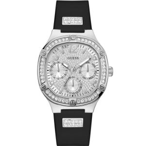 Guess Women’s Quartz Black Silicone Strap Silver Dial 40mm Watch GW0619L1