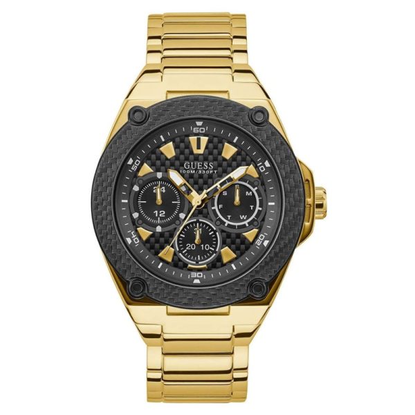 Guess Men’s Quartz Gold Stainless Steel Black Dial 45mm Watch W1305G2