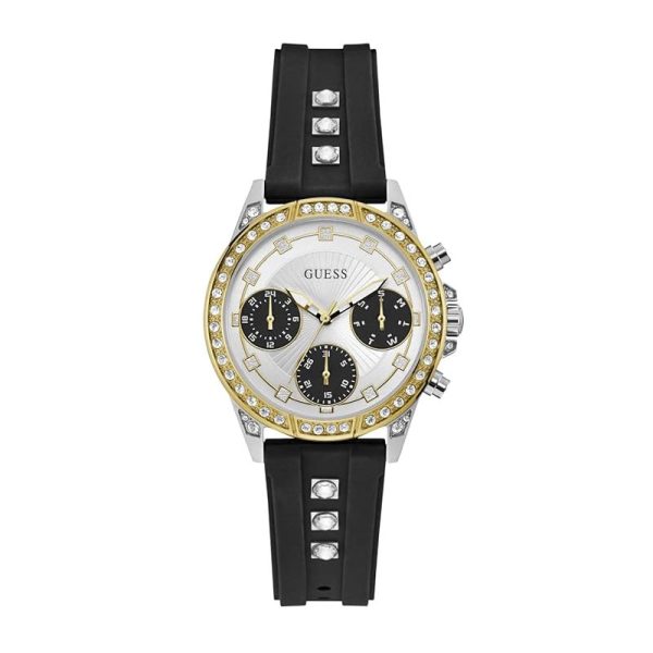 Guess Women’s Quartz Black Silicone Strap White Dial 36mm Watch W1292L1