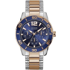 Guess Men’s Quartz Two Tone Stainless Steel Blue Dial 44mm Watch W1249G3