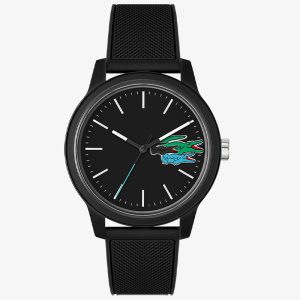 Lacoste Men’s Quartz Black Silicone Strap Black Dial 42mm Watch 2011134