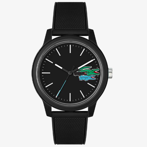 Lacoste Men’s Quartz Black Silicone Strap Black Dial 42mm Watch 2011134