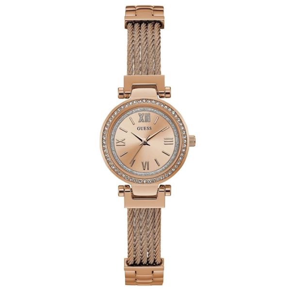 Guess Women’s Quartz Rose Gold Stainless Steel Rose Gold Dial 27mm Watch W1009L3