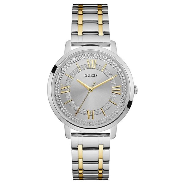 Guess Women’s Quartz Two Tone Stainless Steel Silver Dial 40mm Watch W0933L5