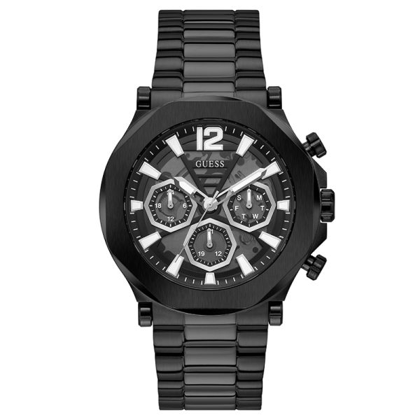 Guess Men’s Quartz Black Stainless Steel Black Dial 46mm Watch GW0539G3