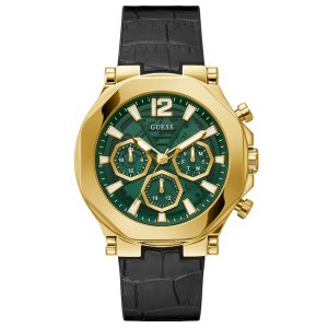 Guess Men’s Quartz Black Hybrid Green Dial 46mm Watch GW0492G3