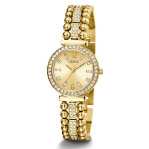 Guess Women’s Quartz Gold Stainless Steel Gold Dial 30mm Bracelet Watch GW0401L2