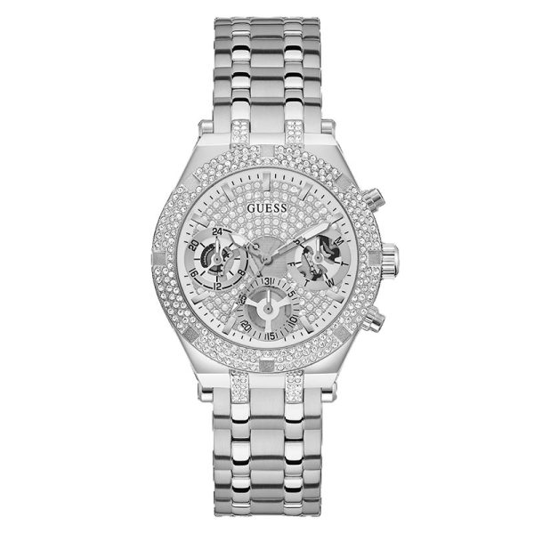 Guess Women’s Quartz Silver Stainless Steel White Dial 38mm Watch GW0440L1