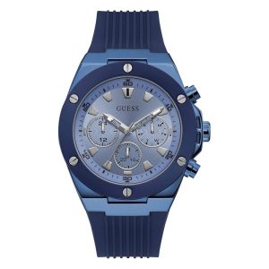 Guess Men’s Quartz Blue Silicone Strap Blue Dial 46mm Watch GW0057G3