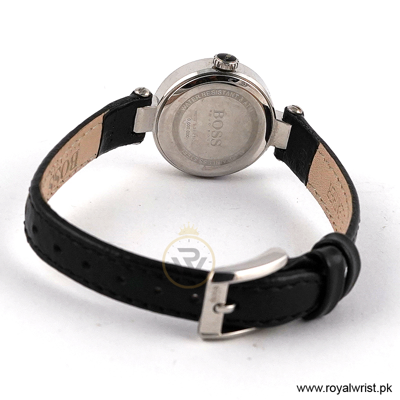 Hugo Boss Women’s Quartz Black Leather Strap Mother Of Pearl Dial 24mm Watch 1502188 - Image 4