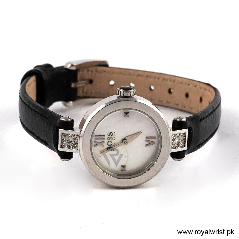 Hugo Boss Women’s Quartz Black Leather Strap Mother Of Pearl Dial 24mm Watch 1502188 - Image 3