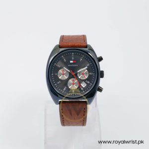 Tommy Hilfiger Men’s Quartz Brown Leather Strap Black Dial 42mm 1790302