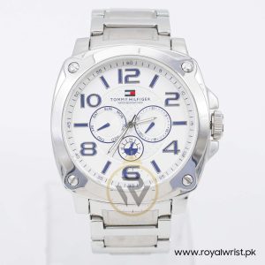 Tommy Hilfiger Men’s Quartz Silver Stainless Steel White Dial 46mm Watch 1790668