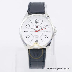 Tommy Hilfiger Women’s Quartz Black Leather Strap White Dial 36mm Watch 1781263