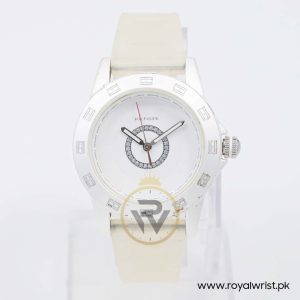 Tommy Hilfiger Women’s Quartz Transparent Silicone Strap White Dial 39mm Watch 1781096