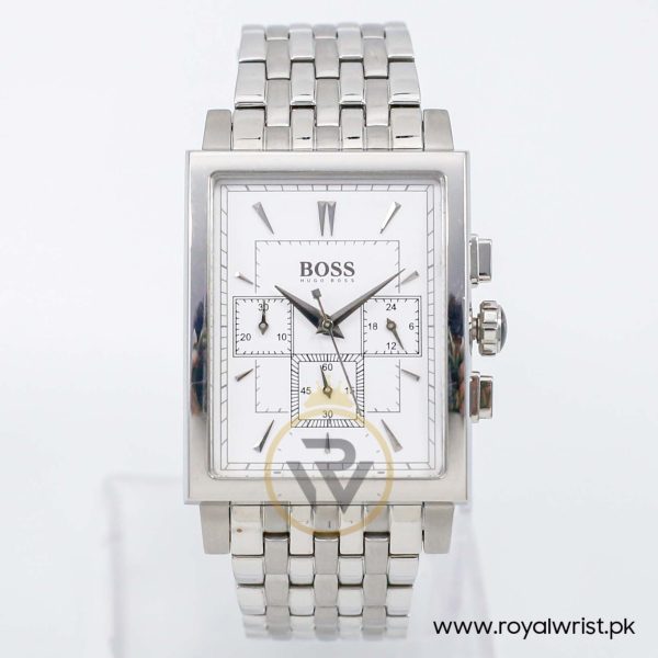 Hugo Boss Men’s Quartz Silver Stainless Steel White Dial 33mm Watch 1512851