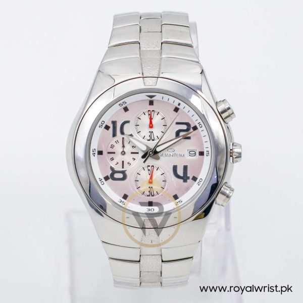 Quantum Men’s Quartz Silver Stainless Steel Light Pink Dial 42mm Watch 77247