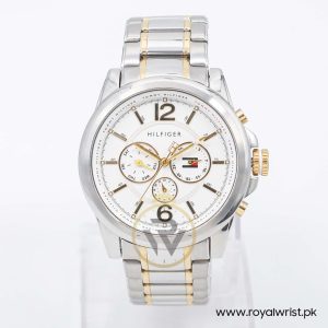 Tommy Hilfiger Men’s Quartz Two Tone Stainless Steel White Dial 44mm Watch 1710247